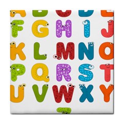 Vectors Alphabet Eyes Letters Funny Tile Coaster by Sapixe