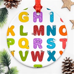 Vectors Alphabet Eyes Letters Funny Ornament (round) by Sapixe