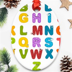 Vectors Alphabet Eyes Letters Funny Ornament (oval) by Sapixe