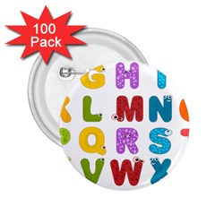 Vectors Alphabet Eyes Letters Funny 2 25  Buttons (100 Pack)  by Sapixe