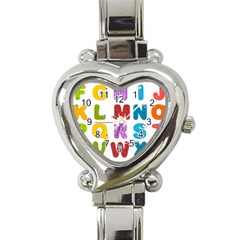 Vectors Alphabet Eyes Letters Funny Heart Italian Charm Watch by Sapixe