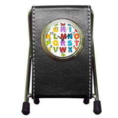 Vectors Alphabet Eyes Letters Funny Pen Holder Desk Clock by Sapixe