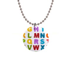 Vectors Alphabet Eyes Letters Funny 1  Button Necklace by Sapixe