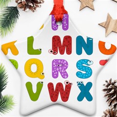 Vectors Alphabet Eyes Letters Funny Star Ornament (two Sides) by Sapixe