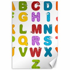 Vectors Alphabet Eyes Letters Funny Canvas 20  X 30  by Sapixe