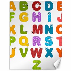 Vectors Alphabet Eyes Letters Funny Canvas 36  X 48  by Sapixe