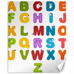 Vectors Alphabet Eyes Letters Funny Canvas 11  X 14  by Sapixe