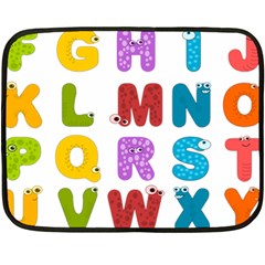 Vectors Alphabet Eyes Letters Funny Fleece Blanket (mini) by Sapixe