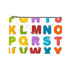 Vectors Alphabet Eyes Letters Funny Cosmetic Bag (large) by Sapixe