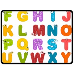 Vectors Alphabet Eyes Letters Funny Fleece Blanket (large)  by Sapixe