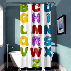 Vectors Alphabet Eyes Letters Funny Shower Curtain 36  X 72  (stall)  by Sapixe