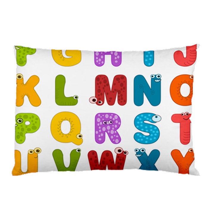 Vectors Alphabet Eyes Letters Funny Pillow Case (Two Sides)