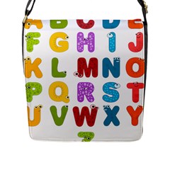 Vectors Alphabet Eyes Letters Funny Flap Closure Messenger Bag (l) by Sapixe