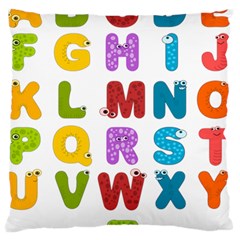 Vectors Alphabet Eyes Letters Funny Large Flano Cushion Case (one Side) by Sapixe