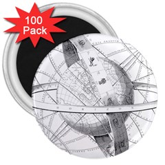 Constellations Celestial Moon Earth 3  Magnets (100 Pack) by Sapixe