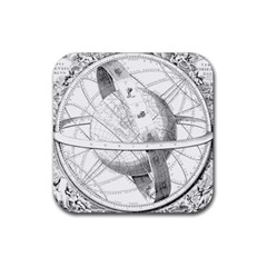 Constellations Celestial Moon Earth Rubber Coaster (square) by Sapixe