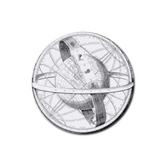 Constellations Celestial Moon Earth Rubber Coaster (round) by Sapixe