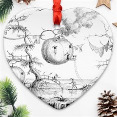 Vectors Fantasy Fairy Tale Sketch Heart Ornament (two Sides) by Sapixe