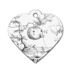 Vectors Fantasy Fairy Tale Sketch Dog Tag Heart (two Sides) by Sapixe