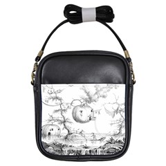 Vectors Fantasy Fairy Tale Sketch Girls Sling Bag by Sapixe