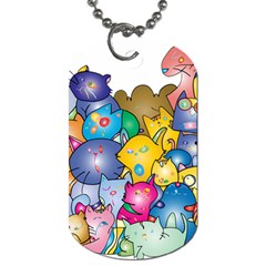 Cats Cartoon Cats Colorfulcats Dog Tag (two Sides) by Sapixe