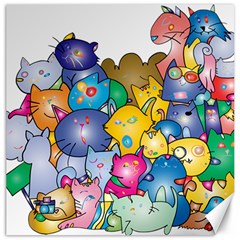 Cats Cartoon Cats Colorfulcats Canvas 20  X 20  by Sapixe