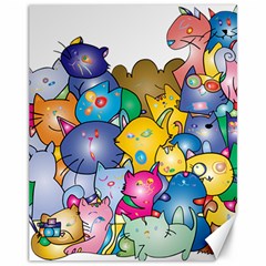 Cats Cartoon Cats Colorfulcats Canvas 11  X 14  by Sapixe