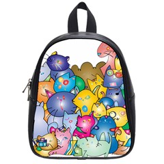 Cats Cartoon Cats Colorfulcats School Bag (small) by Sapixe