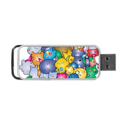 Cats Cartoon Cats Colorfulcats Portable Usb Flash (two Sides) by Sapixe