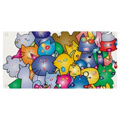 Cats Cartoon Cats Colorfulcats Banner And Sign 4  X 2  by Sapixe