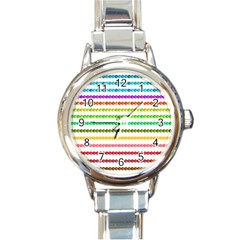 Ribbons Sequins Embellishment Round Italian Charm Watch by Sapixe