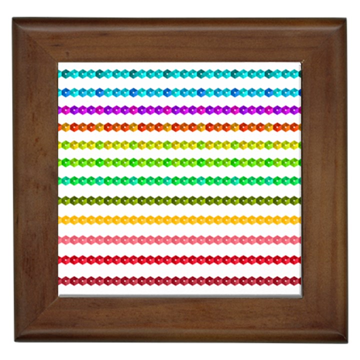 Ribbons Sequins Embellishment Framed Tile