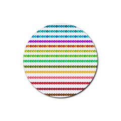 Ribbons Sequins Embellishment Rubber Round Coaster (4 Pack) by Sapixe