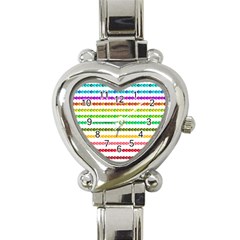 Ribbons Sequins Embellishment Heart Italian Charm Watch by Sapixe