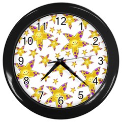 Isolated Transparent Starfish Wall Clock (black) by Sapixe