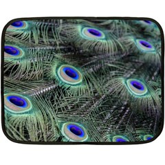 Plumage Peacock Feather Colorful Double Sided Fleece Blanket (mini)  by Sapixe