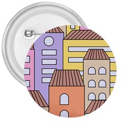 Houses City Architecture Building 3  Buttons by Sapixe