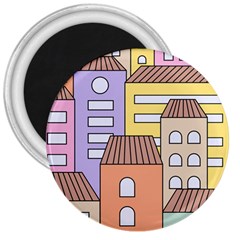 Houses City Architecture Building 3  Magnets by Sapixe