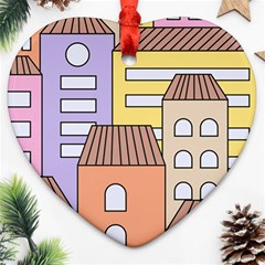 Houses City Architecture Building Ornament (heart) by Sapixe