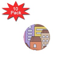 Houses City Architecture Building 1  Mini Buttons (10 Pack)  by Sapixe