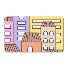 Houses City Architecture Building Magnet (rectangular) by Sapixe