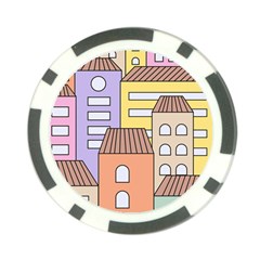 Houses City Architecture Building Poker Chip Card Guard by Sapixe