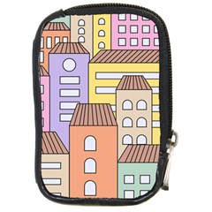 Houses City Architecture Building Compact Camera Leather Case by Sapixe