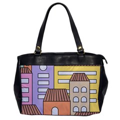 Houses City Architecture Building Oversize Office Handbag by Sapixe