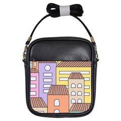 Houses City Architecture Building Girls Sling Bag by Sapixe