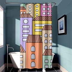 Houses City Architecture Building Shower Curtain 36  X 72  (stall)  by Sapixe