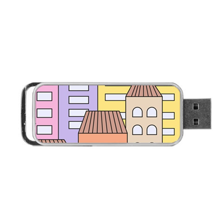 Houses City Architecture Building Portable USB Flash (One Side)