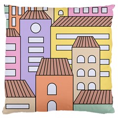 Houses City Architecture Building Large Flano Cushion Case (one Side) by Sapixe