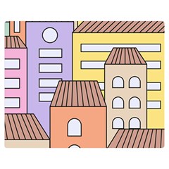 Houses City Architecture Building Double Sided Flano Blanket (medium)  by Sapixe