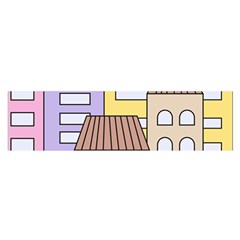 Houses City Architecture Building Oblong Satin Scarf (16  X 60 ) by Sapixe